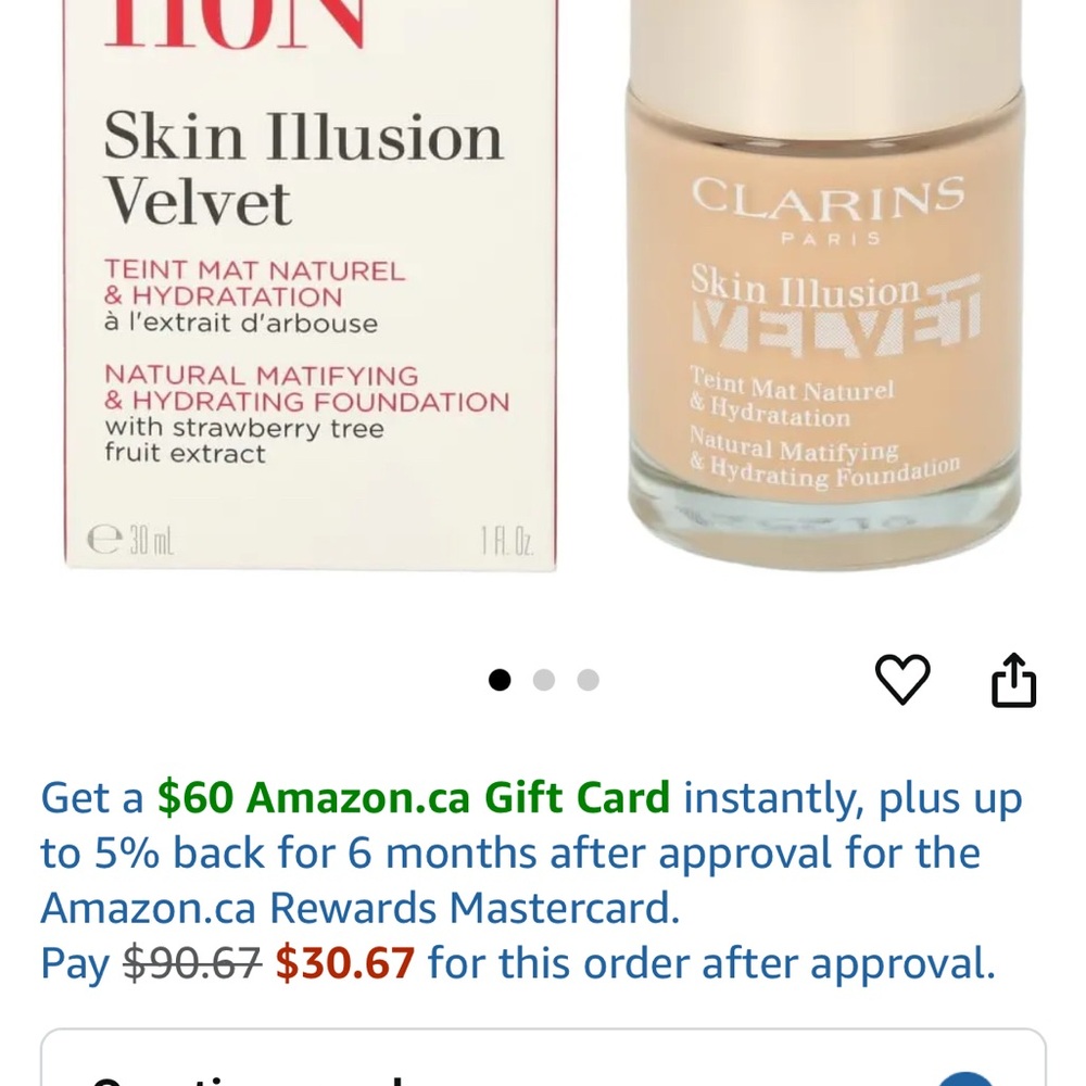Clarins Skin Illusion Velvet Foundation - Natural Beige